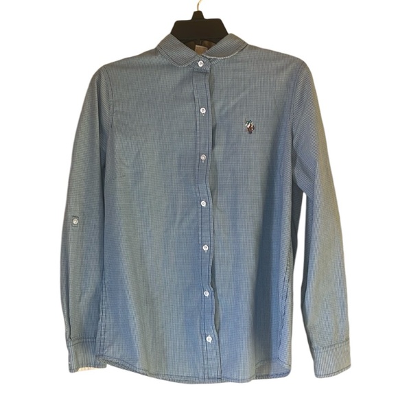 Vintage US Polo Association Peter Pan Collar button down shirt Medium - Picture 1 of 7